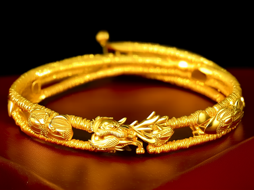 黄金龙骨手链图片